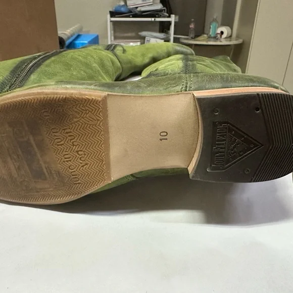 John Fluevog amazing green leather boots - Picture 3 of 6